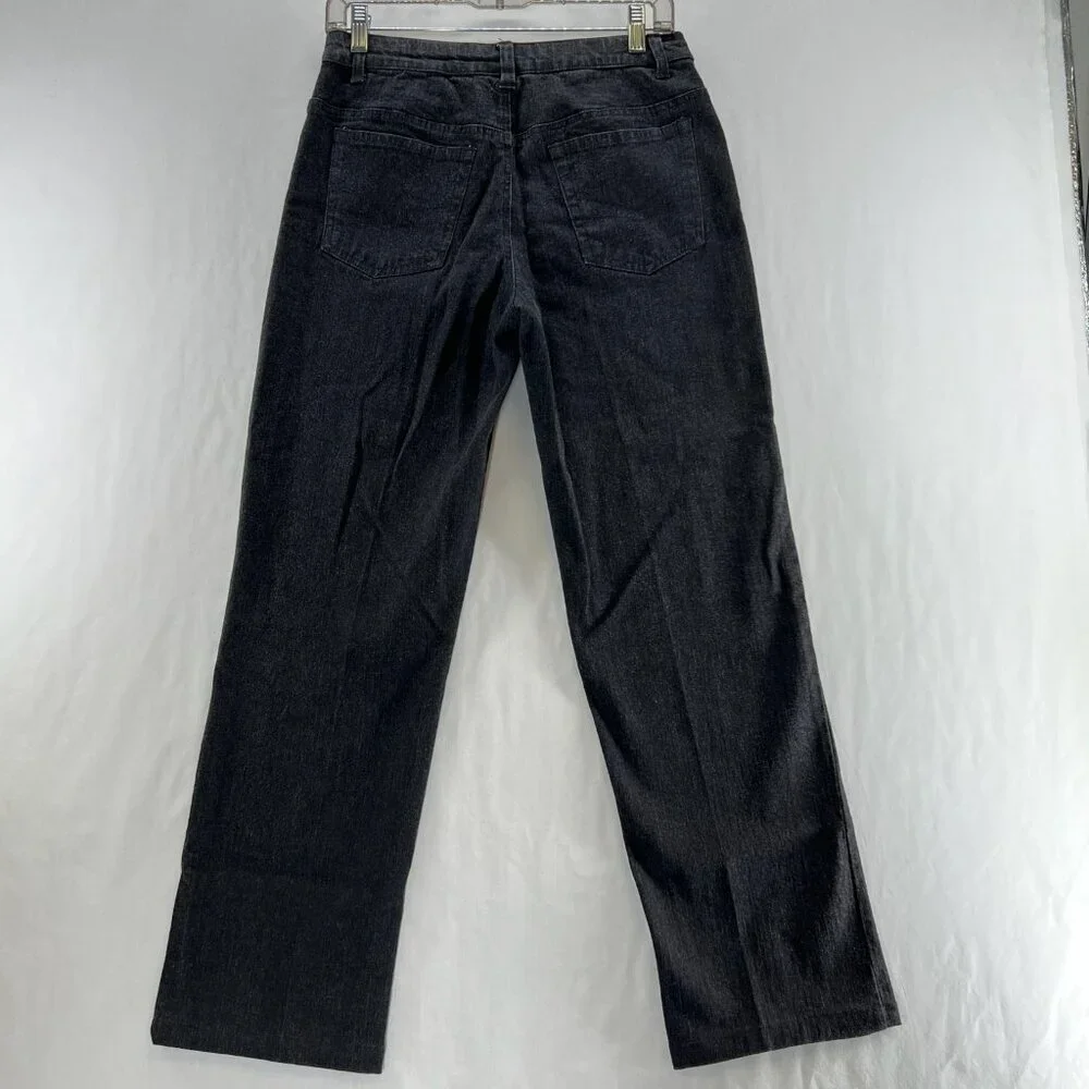 Forenza Embellished Oak Vintage Denim Pants Sz 4 Straight Mid-Rise Stretch Black - Picture 3 of 14